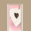 Deursticker Wit Houten Hartje Met Roze -Plakfolie Winkel 1944300669