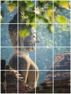 Foto Tegelsticker 20x15 'Boeddha In De Natuur' 80x60 Cm Hxb