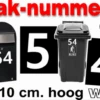 Huisnummer / Container Stickers Wit 10CM -Plakfolie Winkel 2032535367