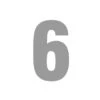 Plakcijfer Gezandstraald 25cm Gespiegeld: Cijfer 6 -Plakfolie Winkel 2040830517