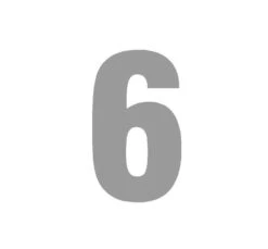 Plakcijfer Gezandstraald 25cm Gespiegeld: Cijfer 6