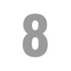 Plakcijfer Gezandstraald 25cm Gespiegeld: Cijfer 8 -Plakfolie Winkel 2040830541