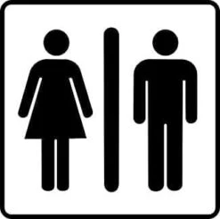 XL Sticker Heren- /damestoilet (16.5x16.5cm)