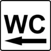 XL Sticker WC Links (16.5x16.5cm) -Plakfolie Winkel 2046997536