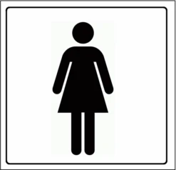 XL Sticker Damestoilet (16.5x16.5cm)