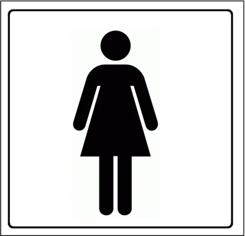 XL Sticker Damestoilet (16.5x16.5cm)