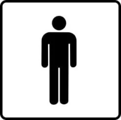 XL Sticker Herentoilet (16.5x16.5cm)