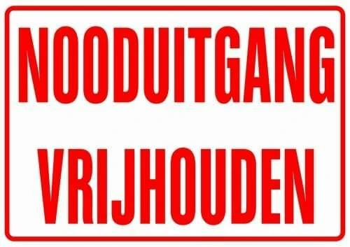 XL Sticker Nooduitgang Vrijhouden (19.5x28.5cm) 3 XL Sticker Nooduitgang Vrijhouden (19.5x28.5cm)
