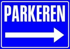 XL Pictogram Sticker Parkeren Rechts (19,5x28,5cm)