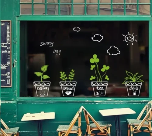 Raamsticker Plantjes