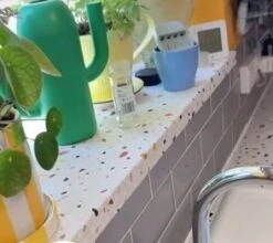 Wrapfolie Terrazzo Stone Mat (122cm Breed) -Plakfolie Winkel 2211116910