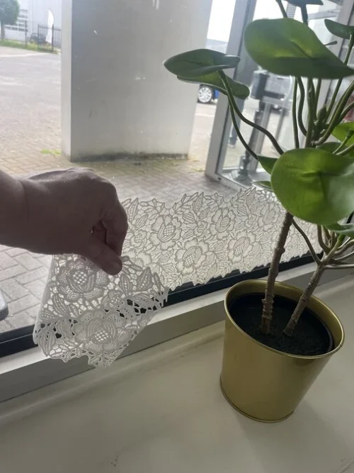 Raamfolie Kant Valletje Gordijn / Kastrandje 15cm 9 Raamfolie Kant Valletje Gordijn / Kastrandje 15cm -Plakfolie Winkel 2221076982