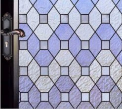 Statisch Raamfolie Glas In Lood Paars/blauw/fluoriet (45cm) -Plakfolie Winkel 2221481796