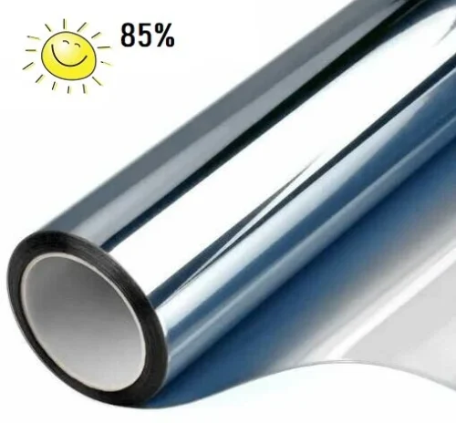 Zonwerend Raamfolie Voor HR+++ Glas Zilver (90cm)