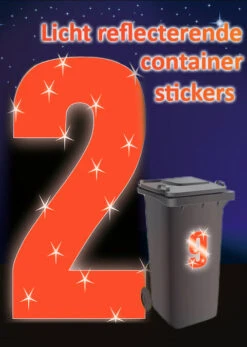 Containersticker Huisnummersticker Fluor Oranje 16,5cm