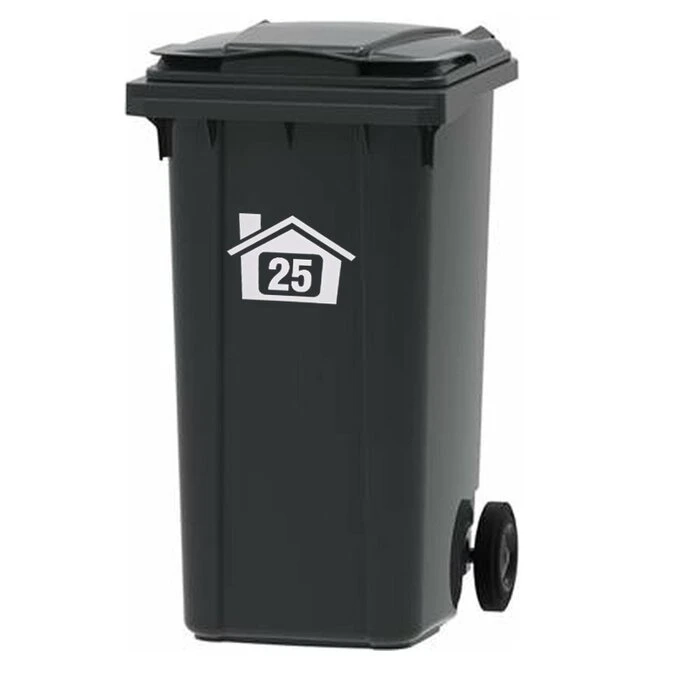 Containersticker Huisnummersticker Huisje Wit 20x29 Cm 3 Containersticker Huisnummersticker Huisje Wit 20x29 Cm