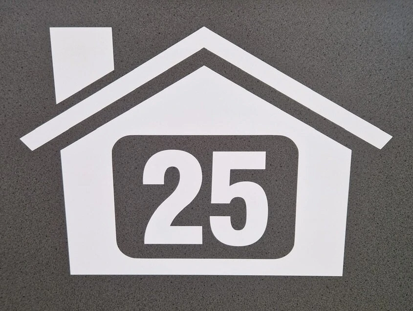 Containersticker Huisnummersticker Huisje Wit 20x29 Cm 4 Containersticker Huisnummersticker Huisje Wit 20x29 Cm - Afbeelding 2